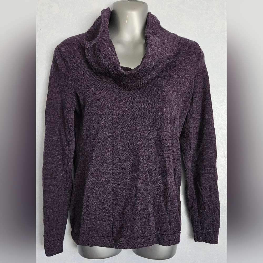 ELLEN TRACY Womens Cowl Neck Wool Sweater L